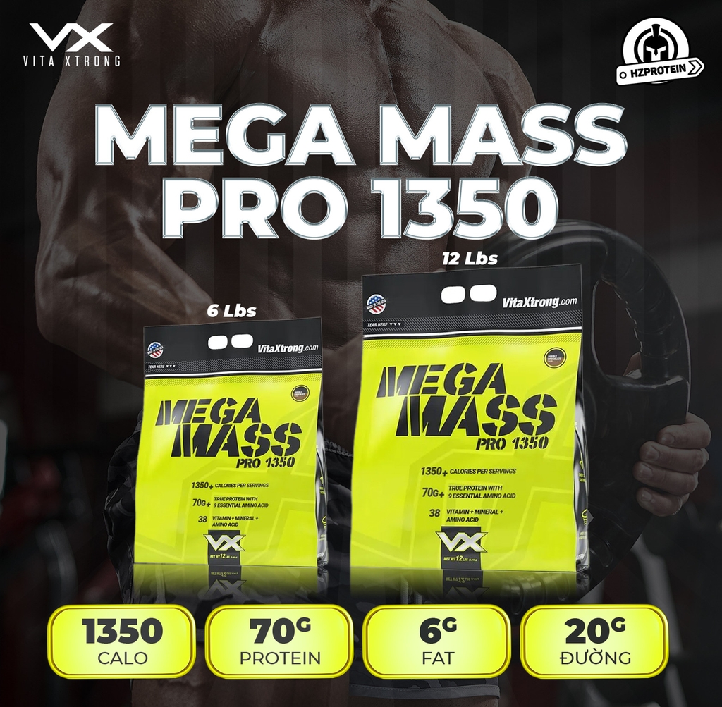 VITAXTRONG MEGA MASS PRO 1350 - SỮA TĂNG CÂN (6 LBS)