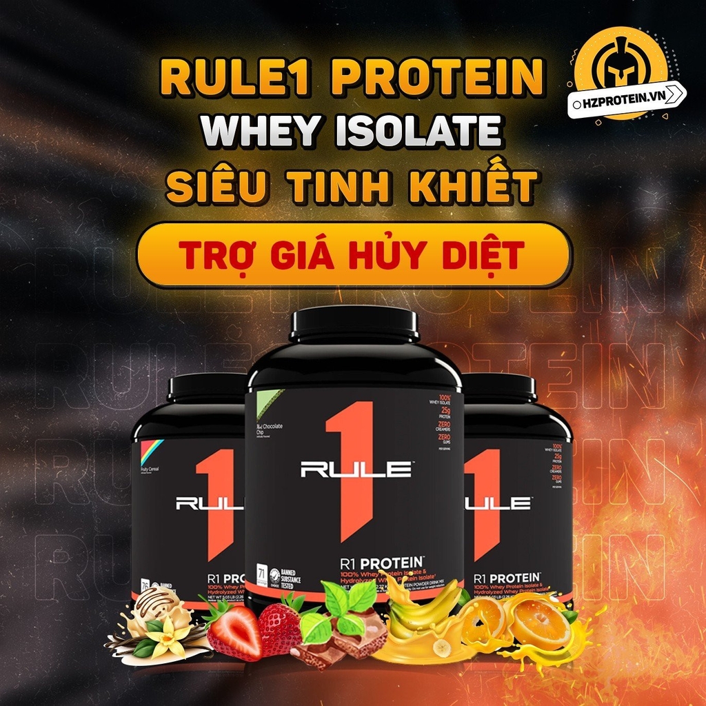 RULE1 PROTEIN (ĐỎ) WHEY ISOLATE RULE 1 PROTEIN TĂNG CƠ - 5 LBS