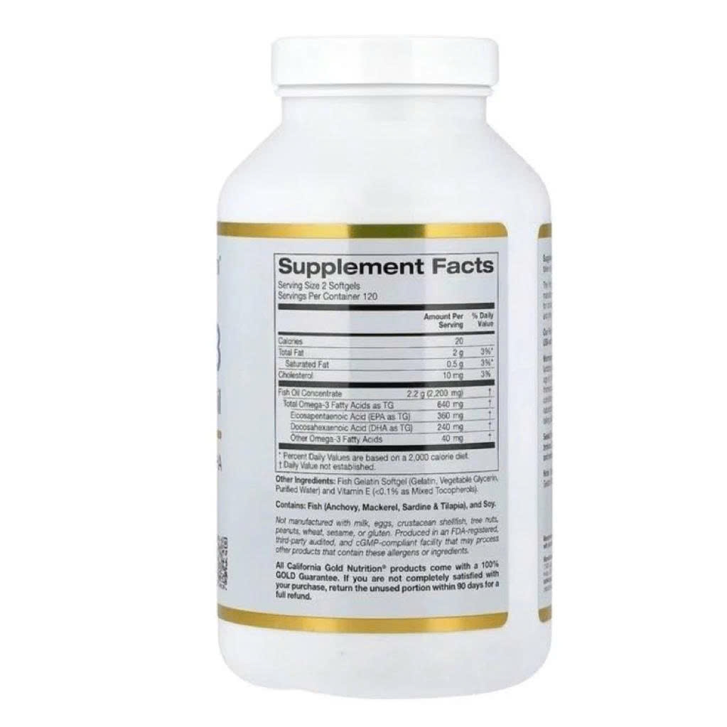 California Gold Nutrition Omega 3 Premium Fish Oil - Viên Uống Dầu Cá Của Mỹ (240 Viên)