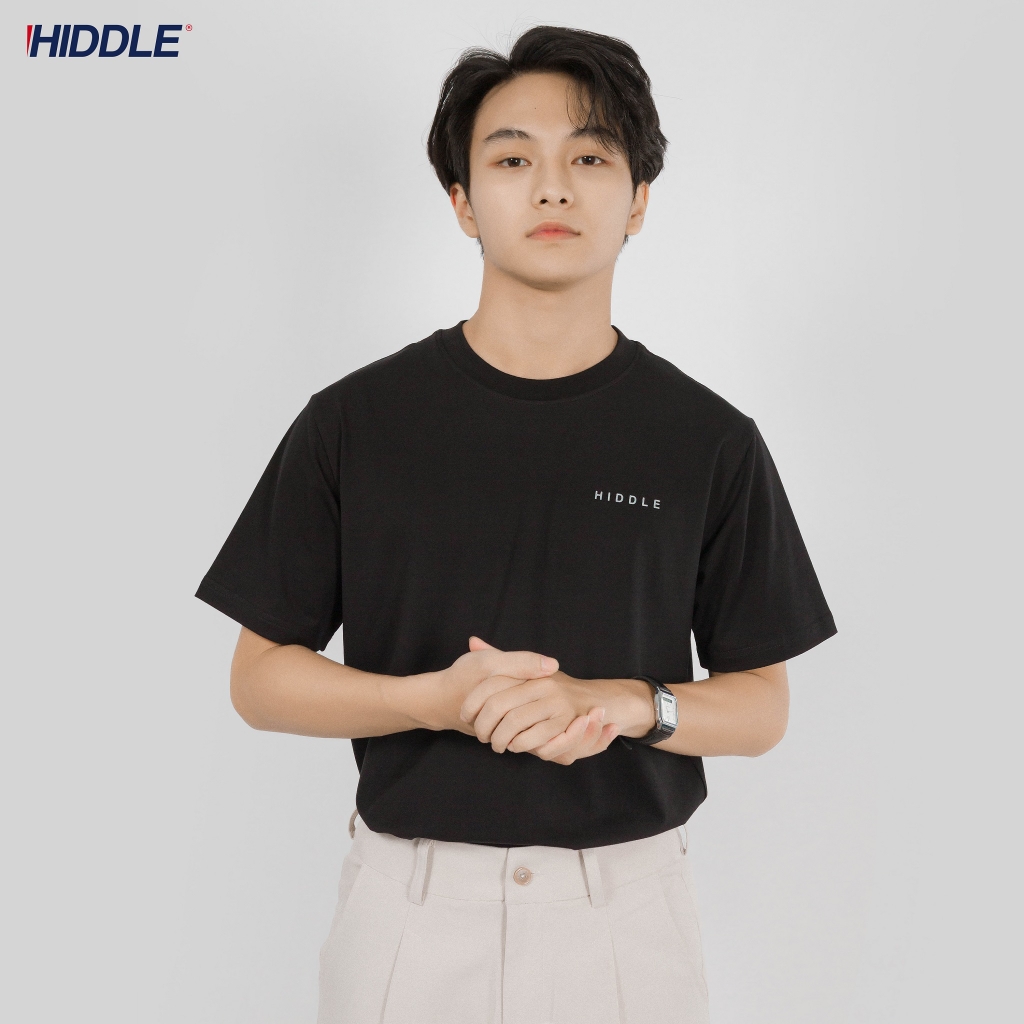 Áo thun nam cổ tròn màu đen HIDDLE Basic Fit #28102102