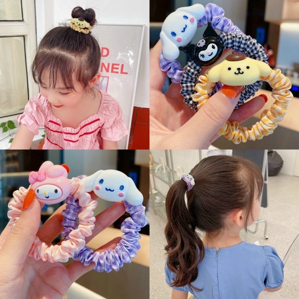 Dây buộc tóc Scrunchies nhung bồng HARI0820 cao cấp