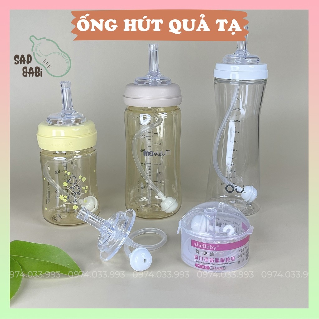 Ống hút quả tạ cho các loại bình sữa cổ rộng kèm hộp đựng bảo quản