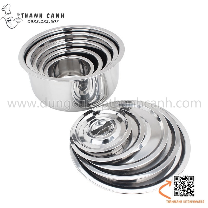 Thố inox có nắp, âu inox có nắp, âu cơm canh inox