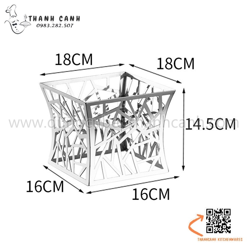 Chân kê đĩa buffet inox 304 mạng rối độc đáo mới lạ