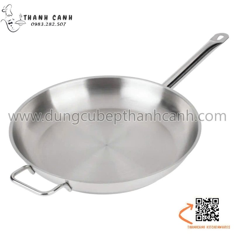 Chảo inox cán dài chuyên dụng cho bếp Âu, Chảo inox EAST