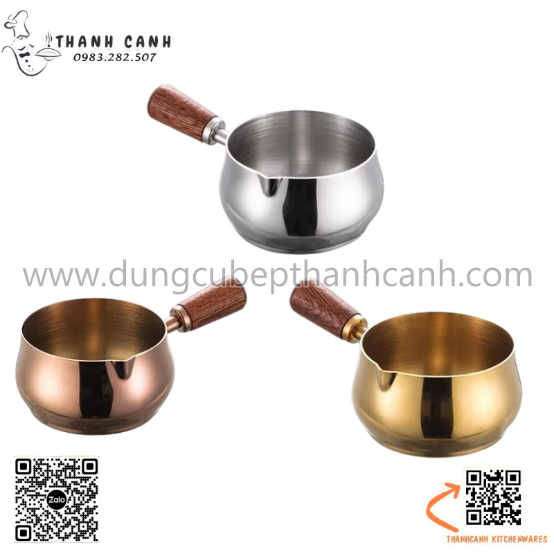 Cup rót sốt cán gỗ bằng inox, CHÉN RÓT SỐT INOX CÁN GỖ - TIỆN LỢI, SANG ...