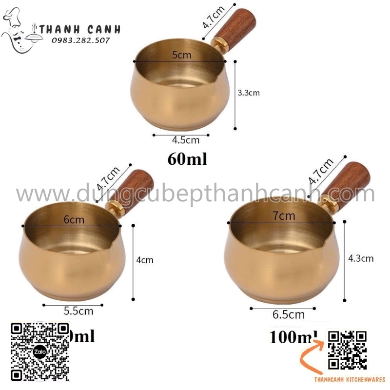 Cup rót sốt cán gỗ bằng inox, CHÉN RÓT SỐT INOX CÁN GỖ - TIỆN LỢI, SANG ...