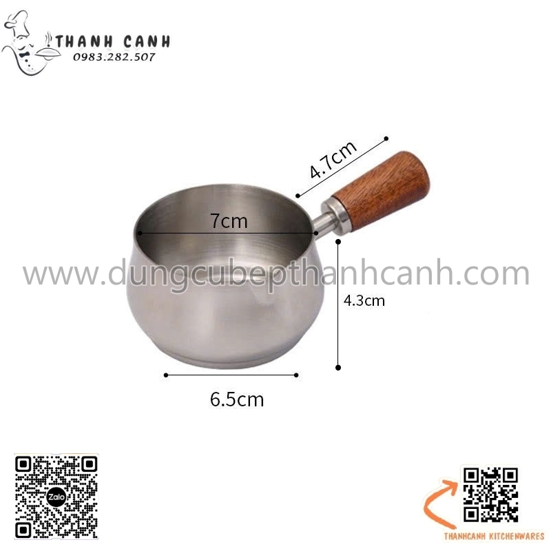 Cup rót sốt cán gỗ bằng inox, CHÉN RÓT SỐT INOX CÁN GỖ - TIỆN LỢI, SANG ...