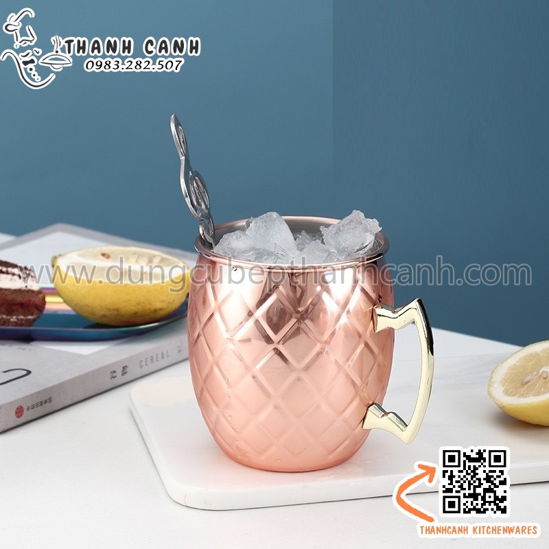 Cốc inox màu vàng hồng