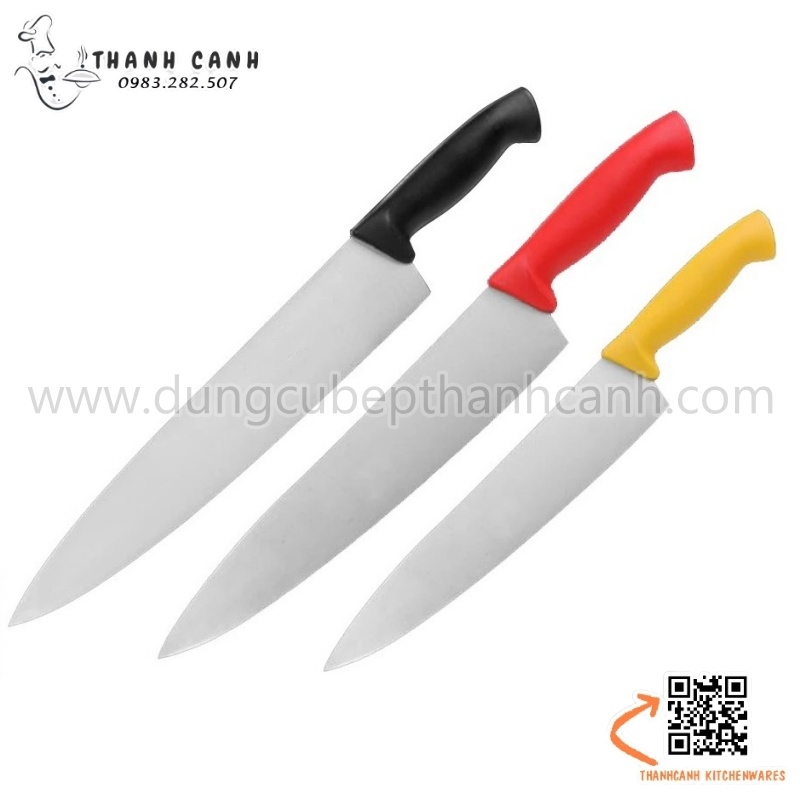 Dao thái cán nhựa màu, dao thái âu, dao cán màu