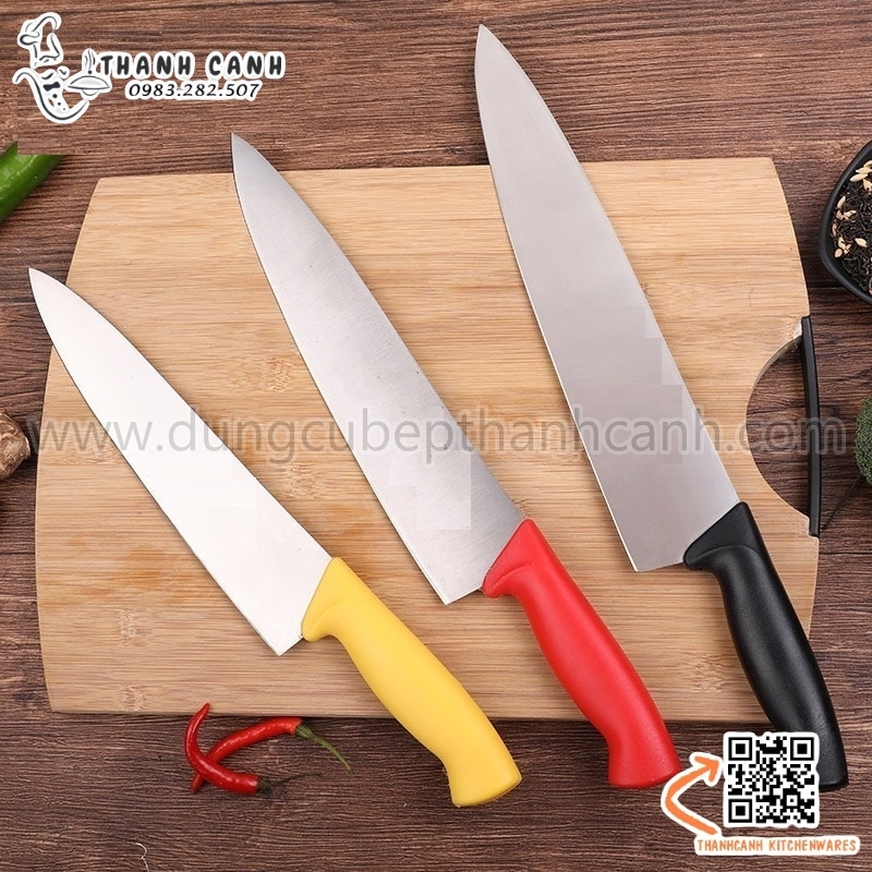 Dao thái cán nhựa màu, dao thái âu, dao cán màu