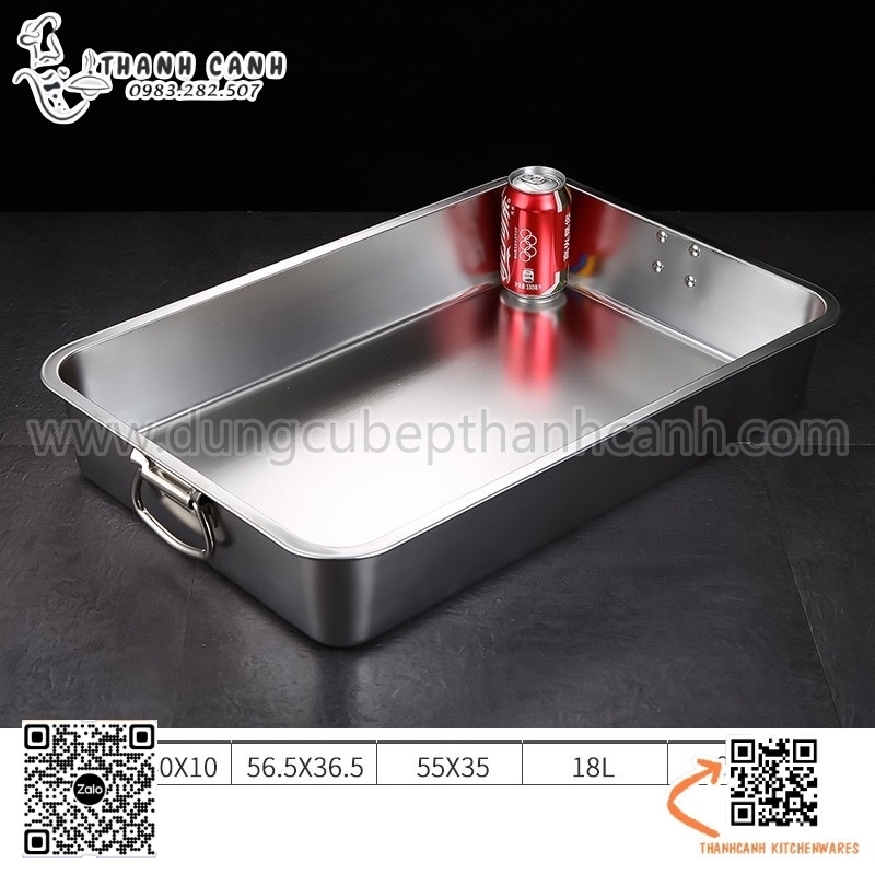 Khay inox chữ nhật có quai cầm , khay inox có nắp đậy