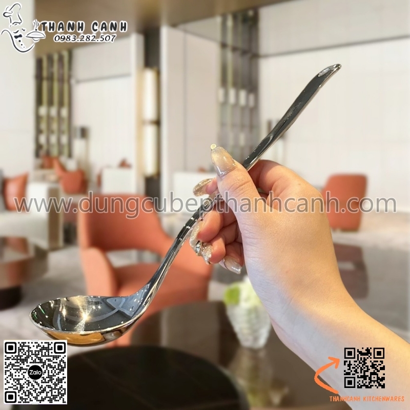 Muôi lẩu inox dáng tim , muôi lẩu inox 304 cao cấp,Muôi múc canh inox