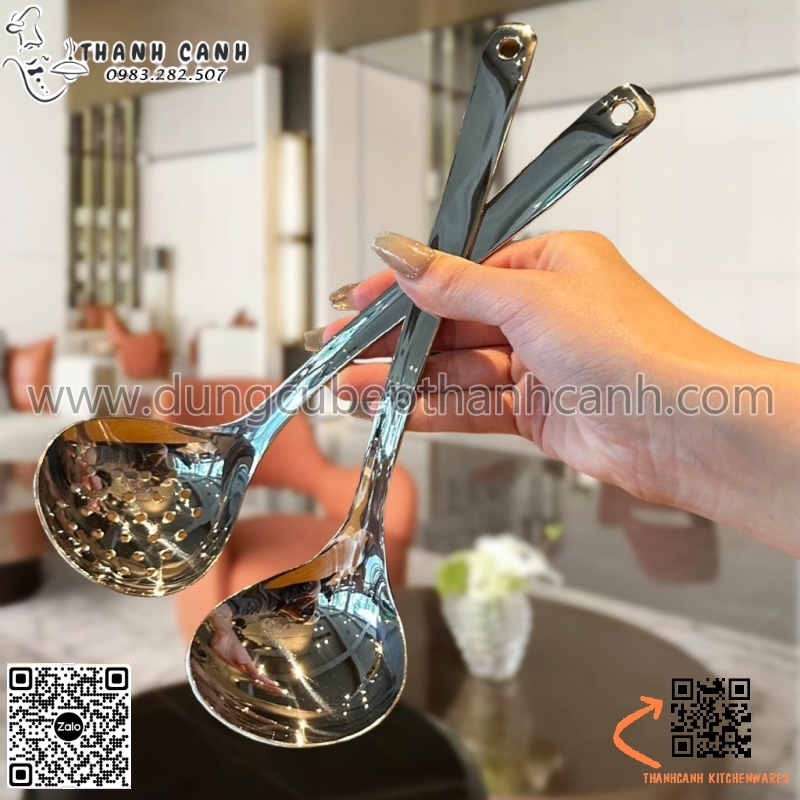 Muôi lẩu inox dáng tim , muôi lẩu inox 304 cao cấp,Muôi múc canh inox