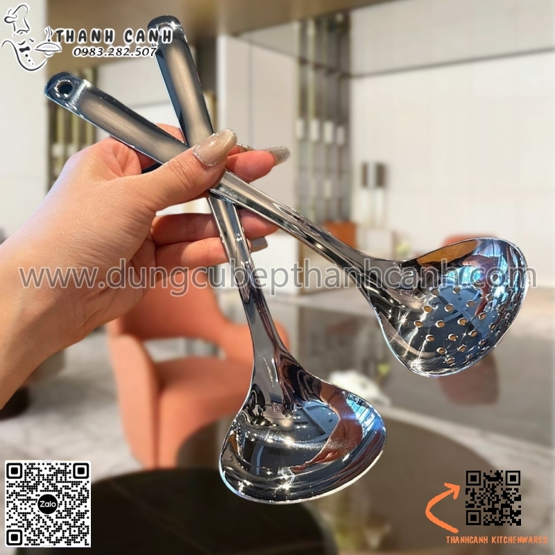 Muôi lẩu inox dáng tim , muôi lẩu inox 304 cao cấp,Muôi múc canh inox