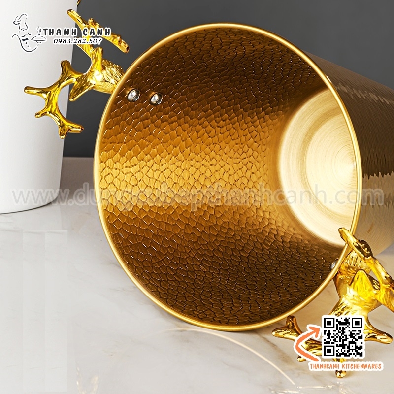 Xô inox đầu hươu, xô ướp rượu