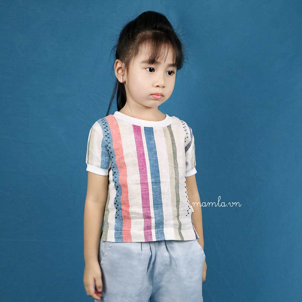 Áo bé trai bé gái Easy bo thun cổ vải mềm mát MamLa