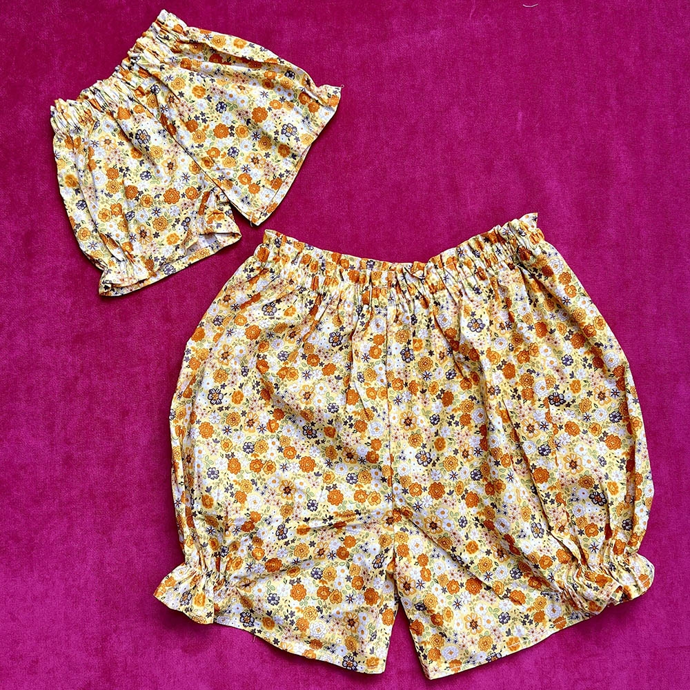 [Size mẹ Nhiều màu] Quần đùi thô cotton nhiều họa tiết cực xinh nhún lai ôm vừa chân mặc thoải mái cho Mẹ và bé gái lớn MamLa