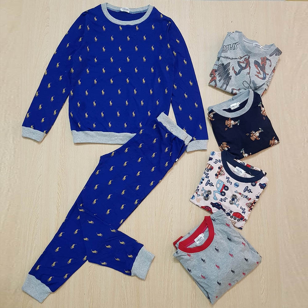 Đồ bộ bé trai dài tay thun cotton mặc nhà mặc ngủ MamLa