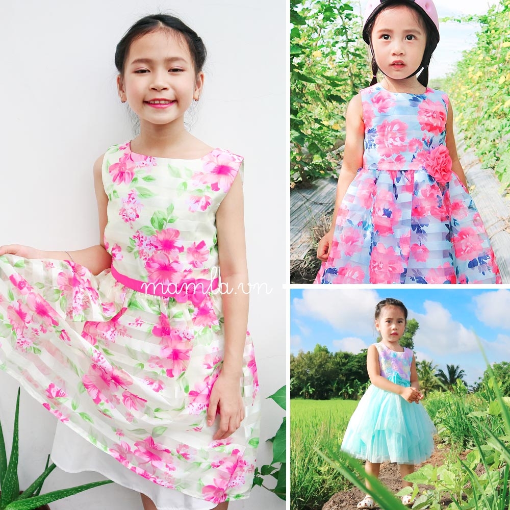 Váy đầm bé gái đầm voan sát nách Jona Michelle nhiều lớp dày dặn và vải nhẹ MamLa