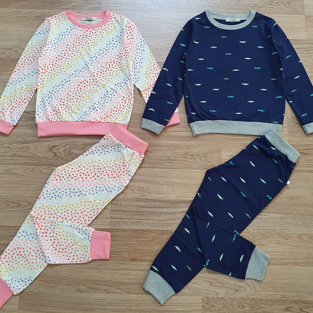 Đồ bộ mặc nhà mặc ngủ thun cotton H&M cho bé trai bé gái MamLa