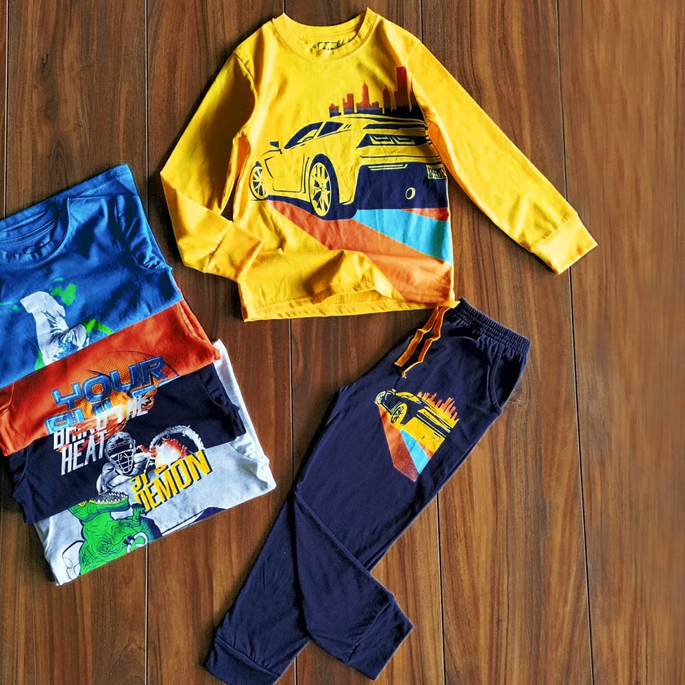 Đồ bộ dài tay cho Bé trai thun cotton mịn xuất dư Gap MamLa
