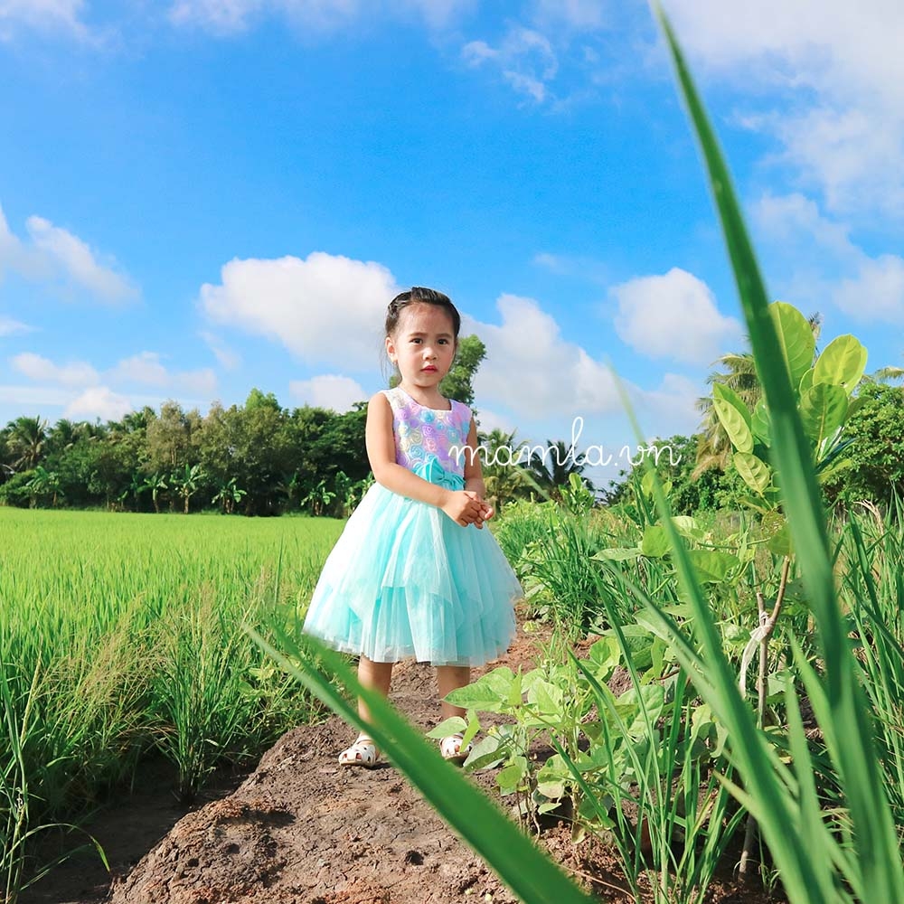 Váy đầm bé gái đầm voan sát nách Jona Michelle nhiều lớp dày dặn và vải nhẹ MamLa