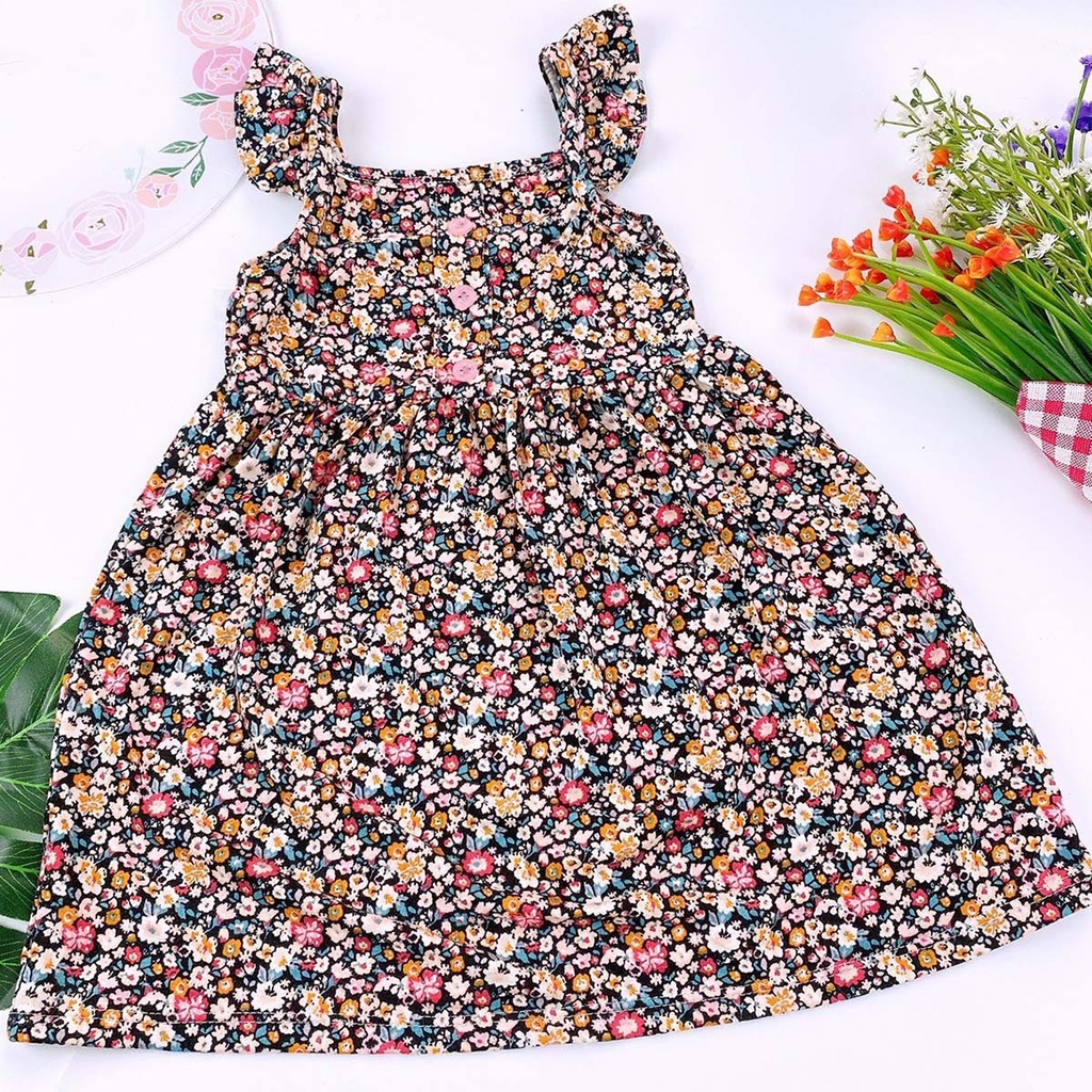 Váy đầm 2 Dây Cánh Tiên Xinh Mát Cho Bé Gái MamLa