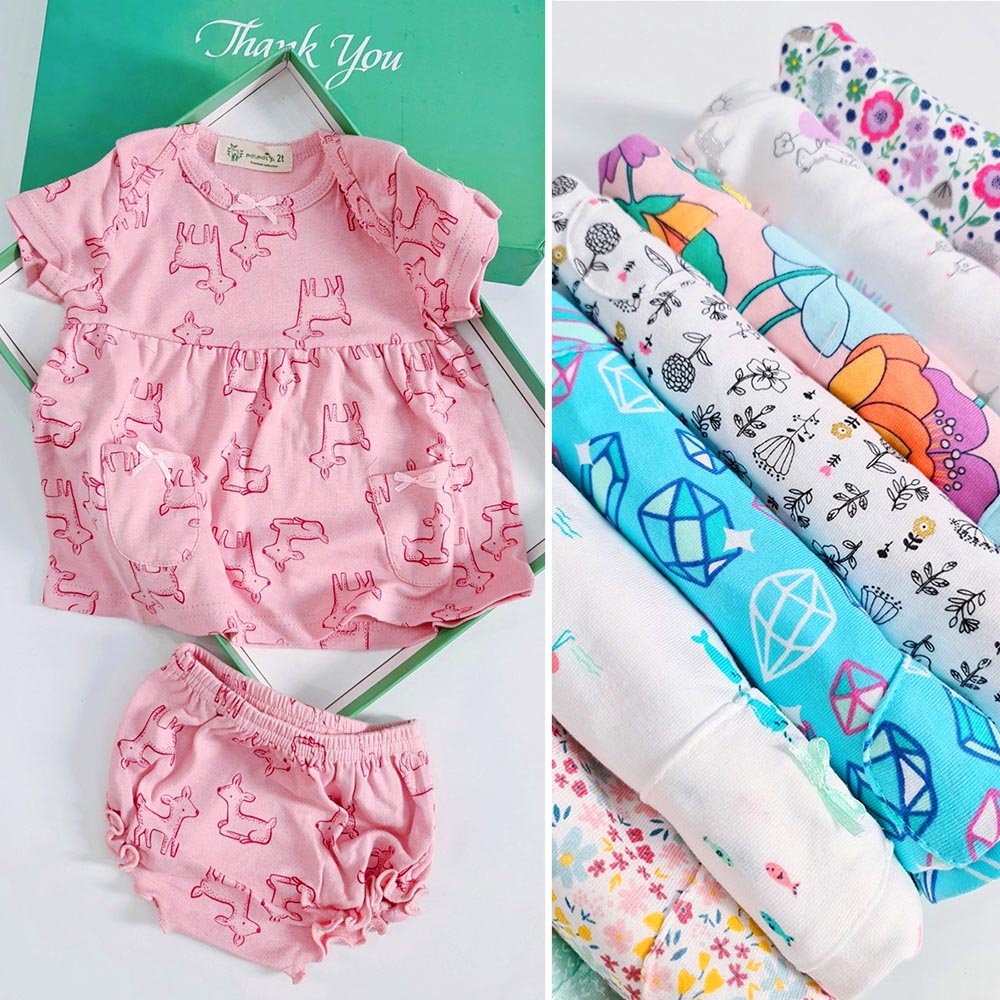 Set áo kèm chip phồng mặc thoải mái cho Bé gái