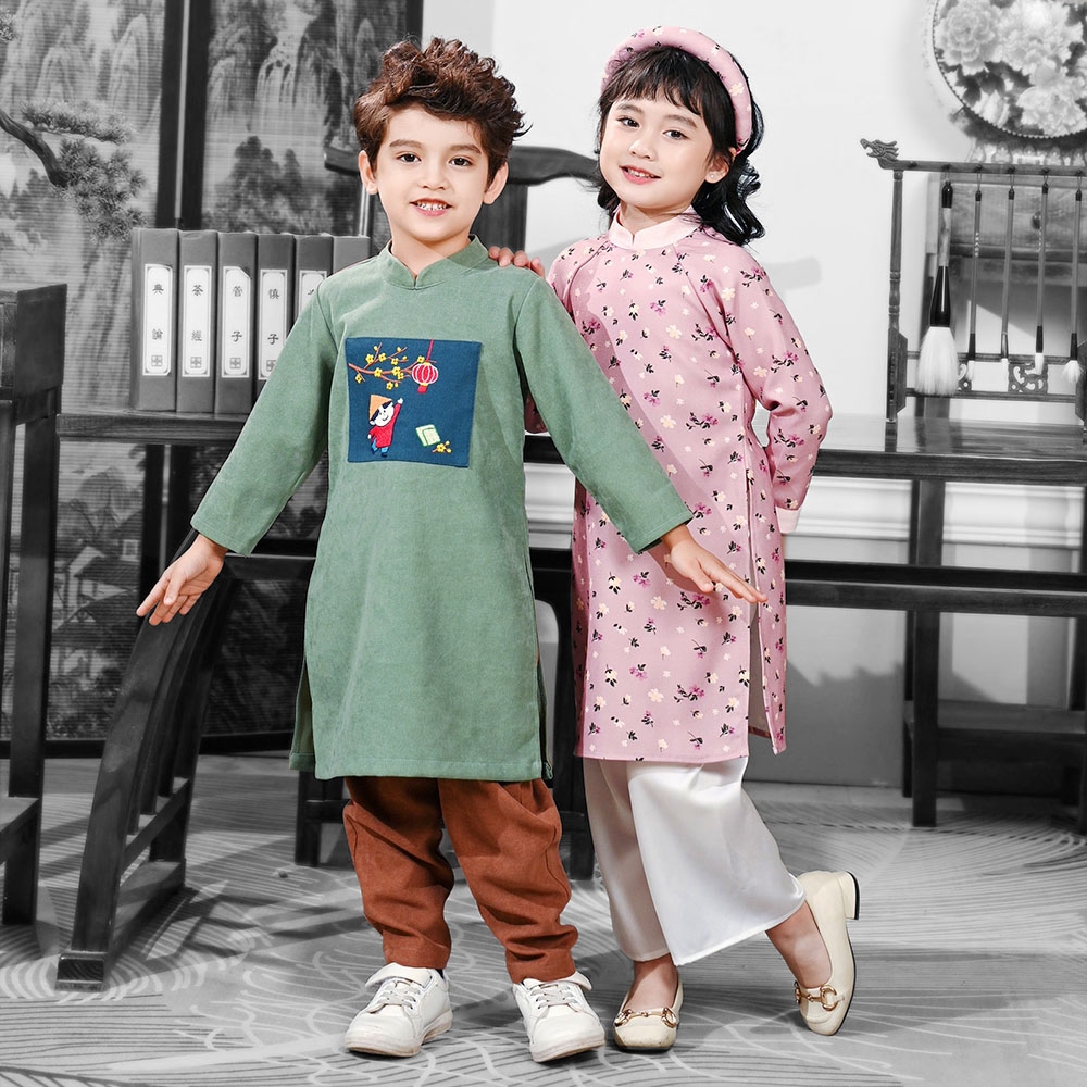 Quần bé trai linen nâu form quần âu dài dễ phối đồ có tui 2 bên MamLa