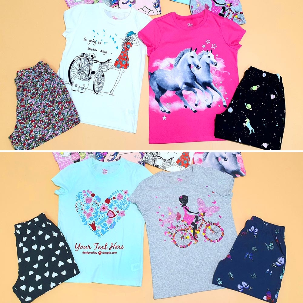 Đồ bộ bé gái bộ thun ngắn tay con Place MamLa