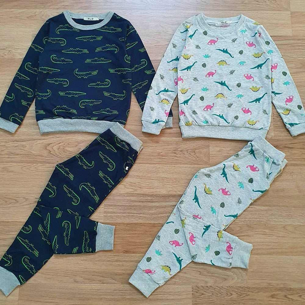Đồ bộ mặc nhà mặc ngủ thun cotton H&M cho bé trai bé gái MamLa