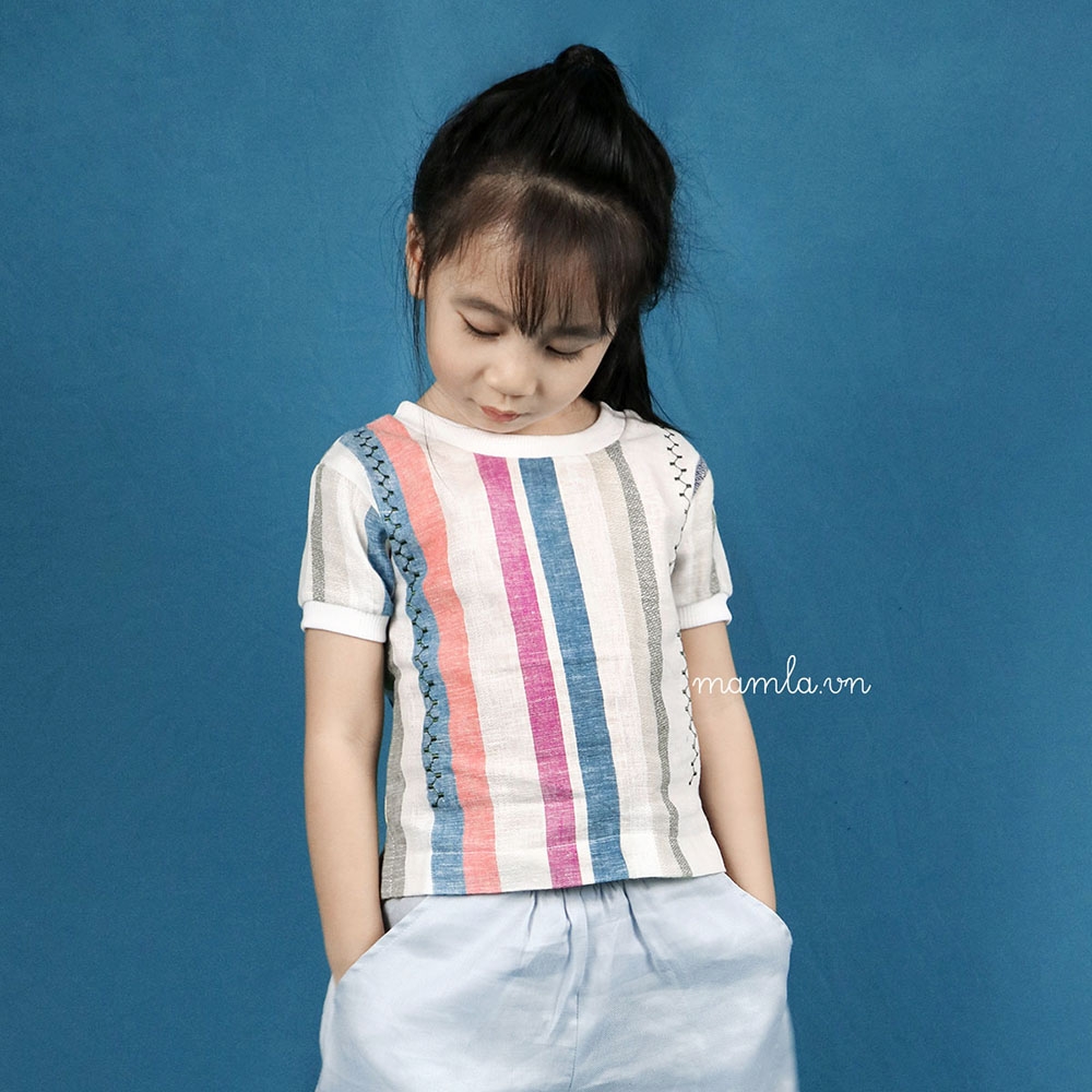 Áo bé trai bé gái Easy bo thun cổ vải mềm mát MamLa