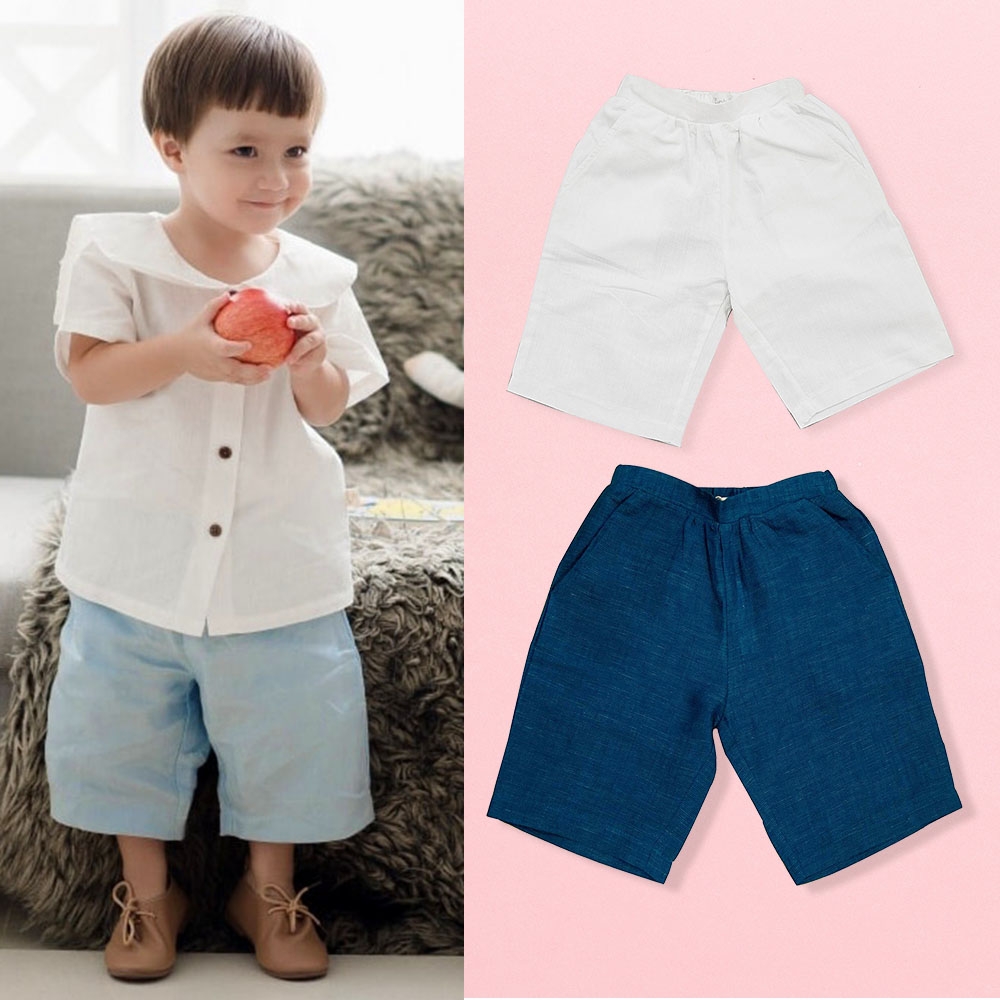 Quần lửng trơn cho bé gái bé trai lưng thun MamLa