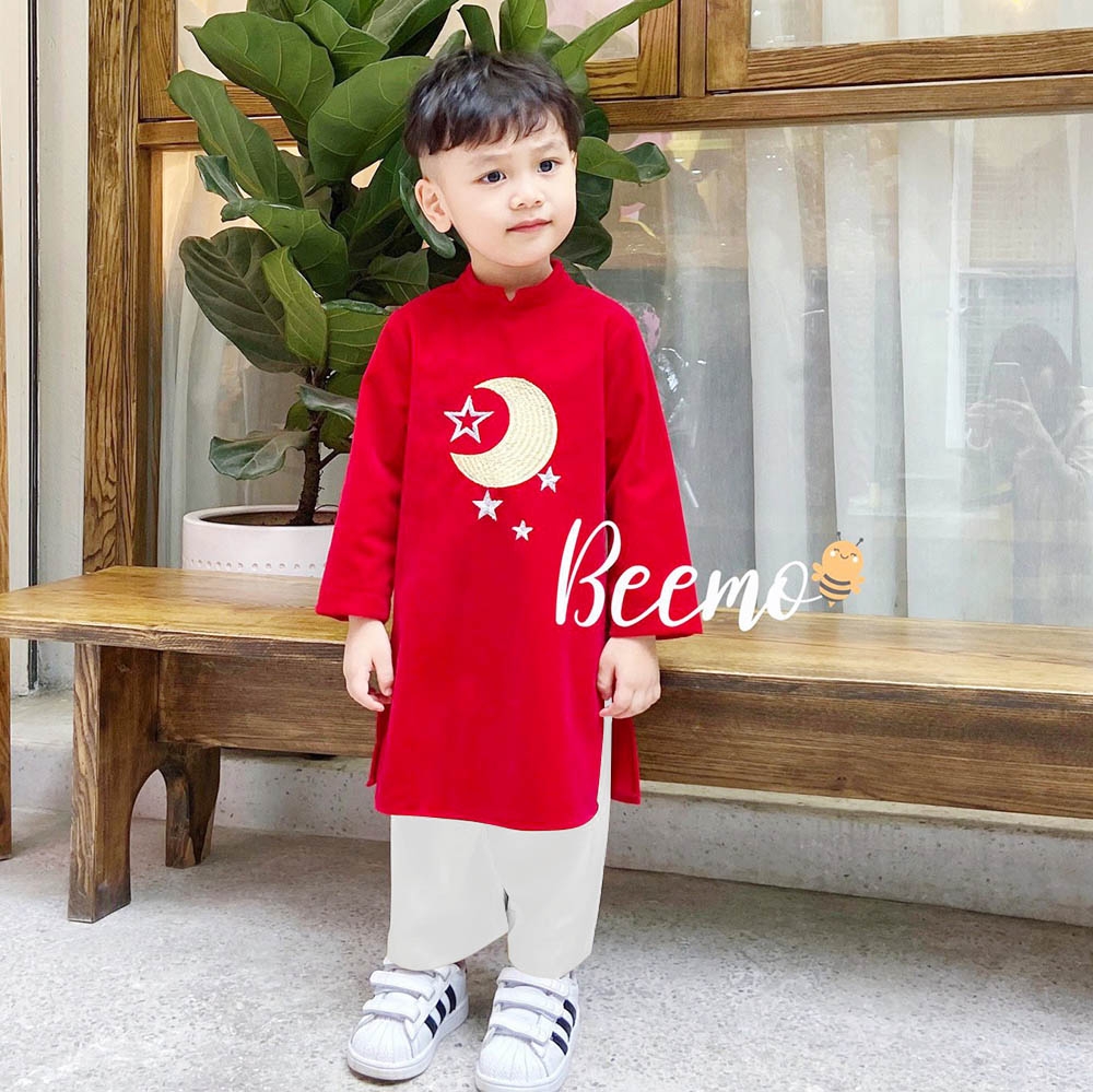 Bu baby Set váy yếm kèm áo dài bé gái