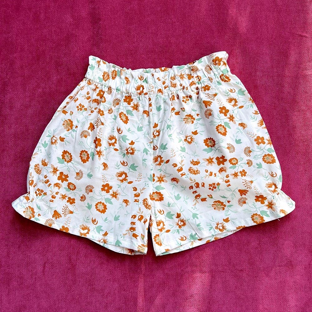 [Size mẹ Nhiều màu] Quần đùi thô cotton nhiều họa tiết cực xinh nhún lai ôm vừa chân mặc thoải mái cho Mẹ và bé gái lớn MamLa