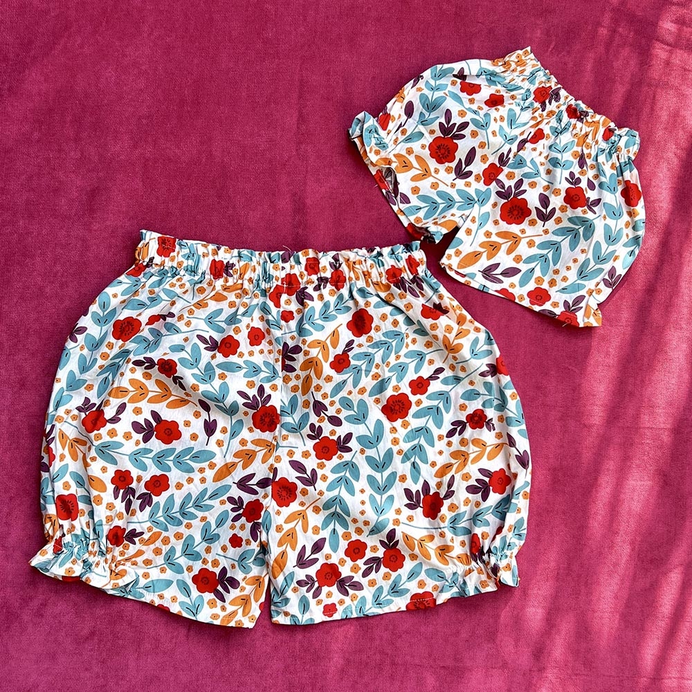 [Size mẹ Nhiều màu] Quần đùi thô cotton nhiều họa tiết cực xinh nhún lai ôm vừa chân mặc thoải mái cho Mẹ và bé gái lớn MamLa