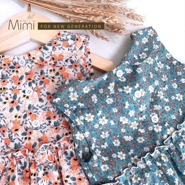 Váy đầm bé gái váy hoa sát nách 1 lớp nhẹ nhàng MamLa