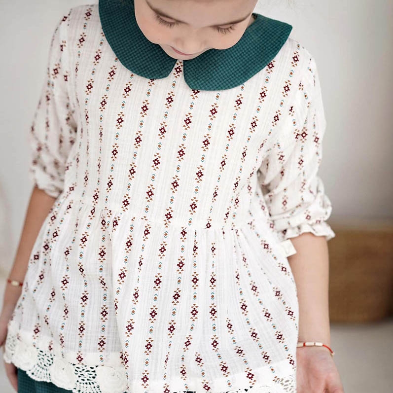 Set áo tay dài kèm quần ngắn Dakota cho bé gái MamLa