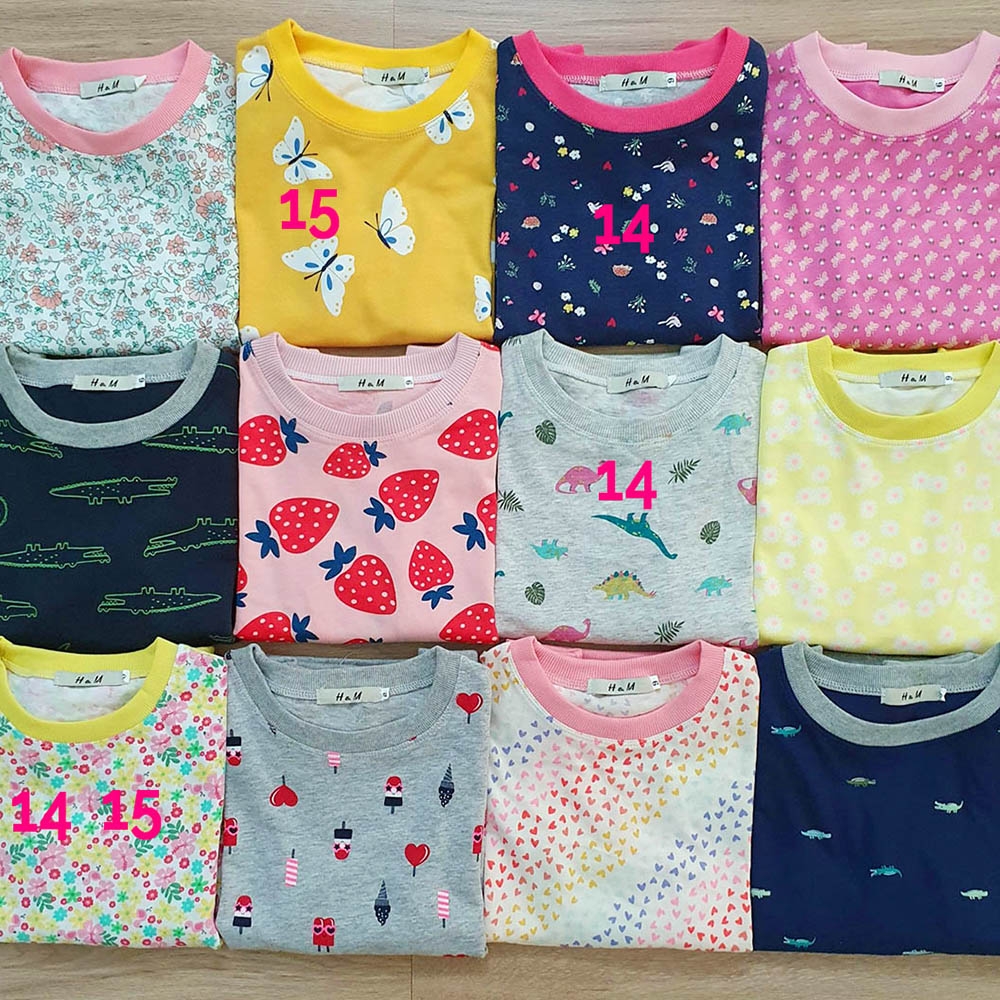 Đồ bộ mặc nhà mặc ngủ thun cotton H&M cho bé trai bé gái MamLa