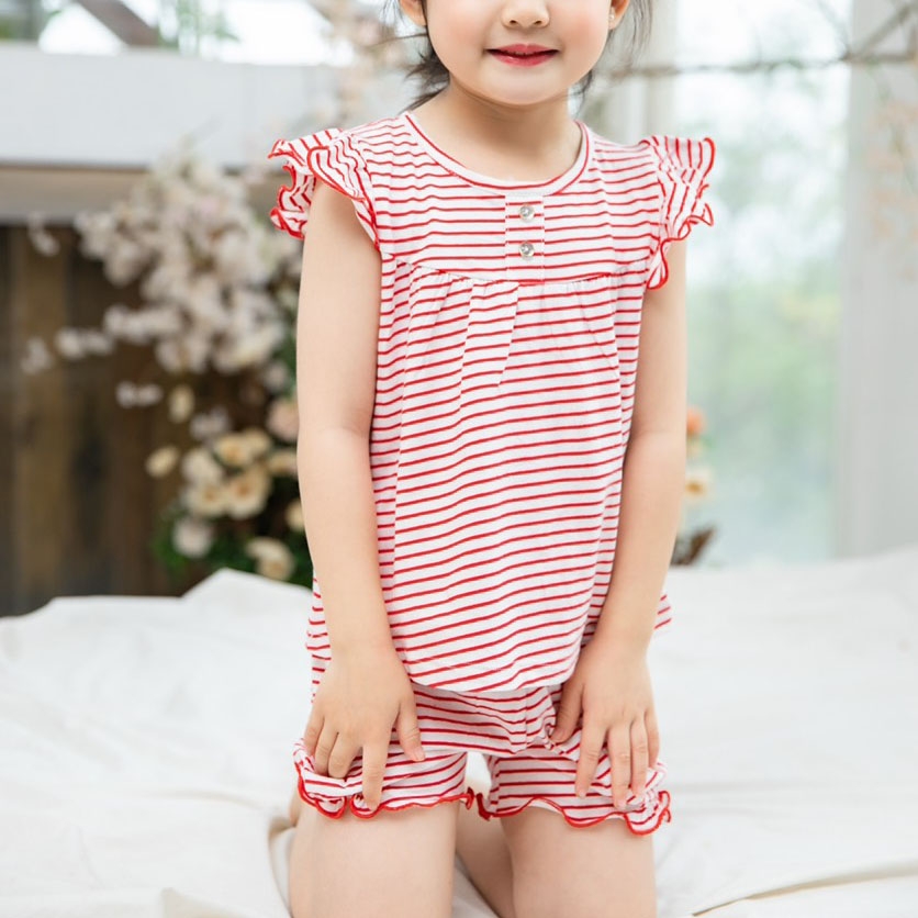 Đồ bộ bé gái bộ ngắn thun cotton 4 chiều mặc nhà cực xinh MamLa