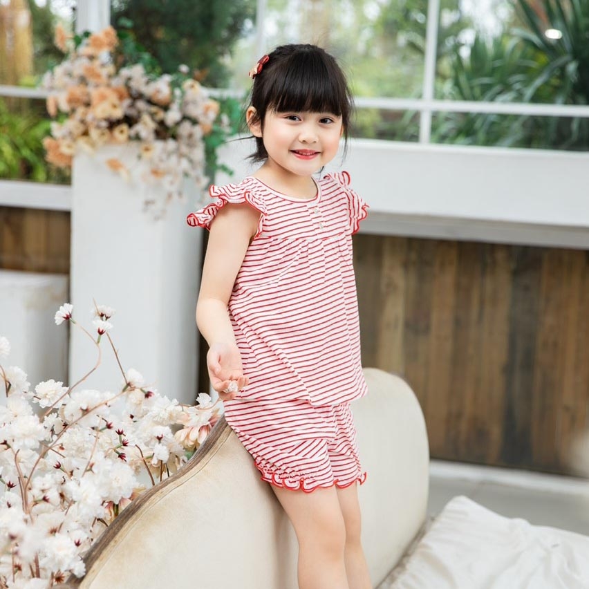 Đồ bộ bé gái bộ ngắn thun cotton 4 chiều mặc nhà cực xinh MamLa