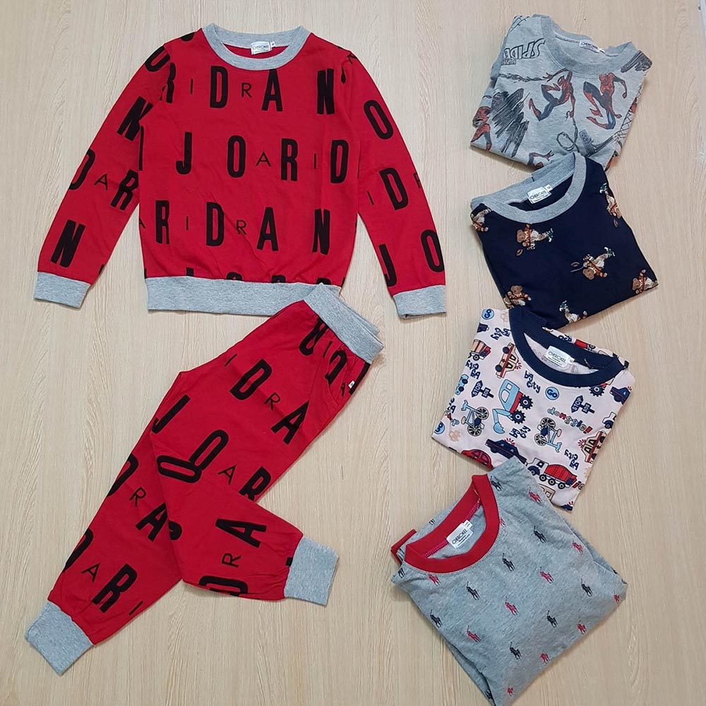 Đồ bộ bé trai dài tay thun cotton mặc nhà mặc ngủ MamLa