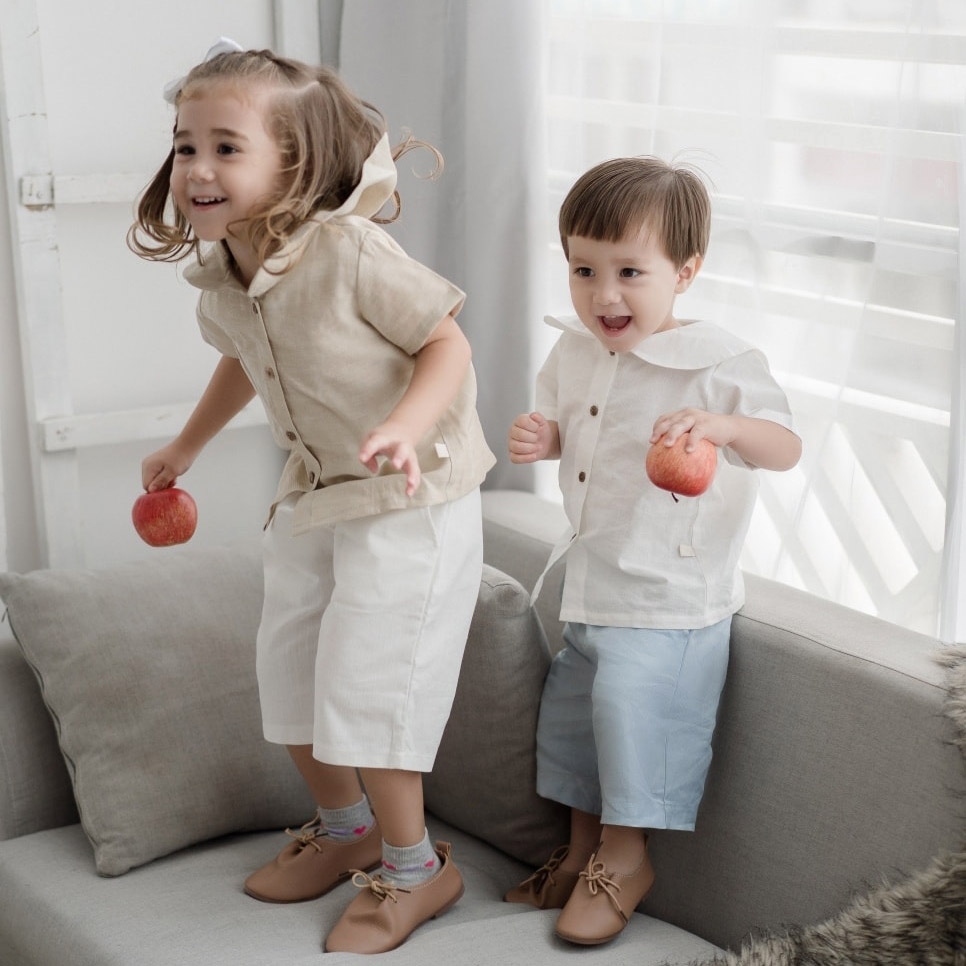 Quần lửng trơn cho bé gái bé trai lưng thun MamLa