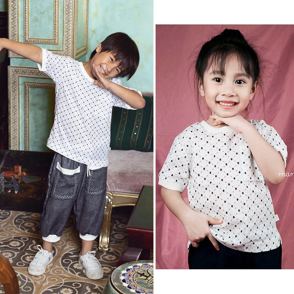 Áo bé trai bé gái Easy bo thun cổ vải mềm mát MamLa