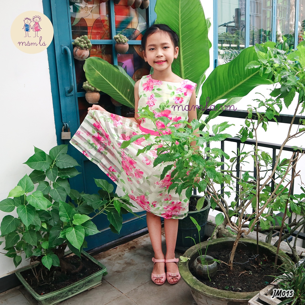 Váy đầm bé gái đầm voan sát nách Jona Michelle nhiều lớp dày dặn và vải nhẹ MamLa