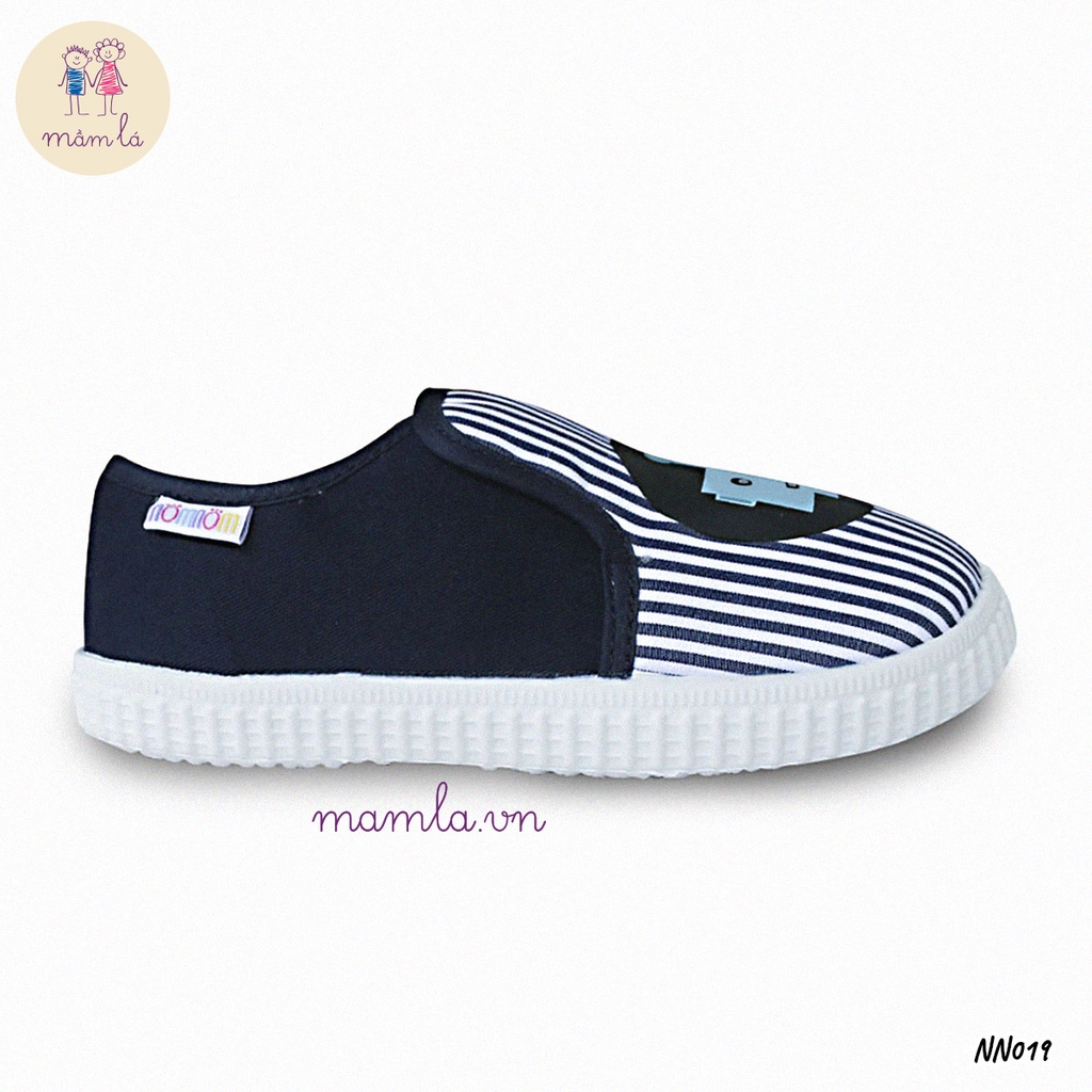 Giày bé trai slipon kẻ xanh ôm chân mềm mại MamLa