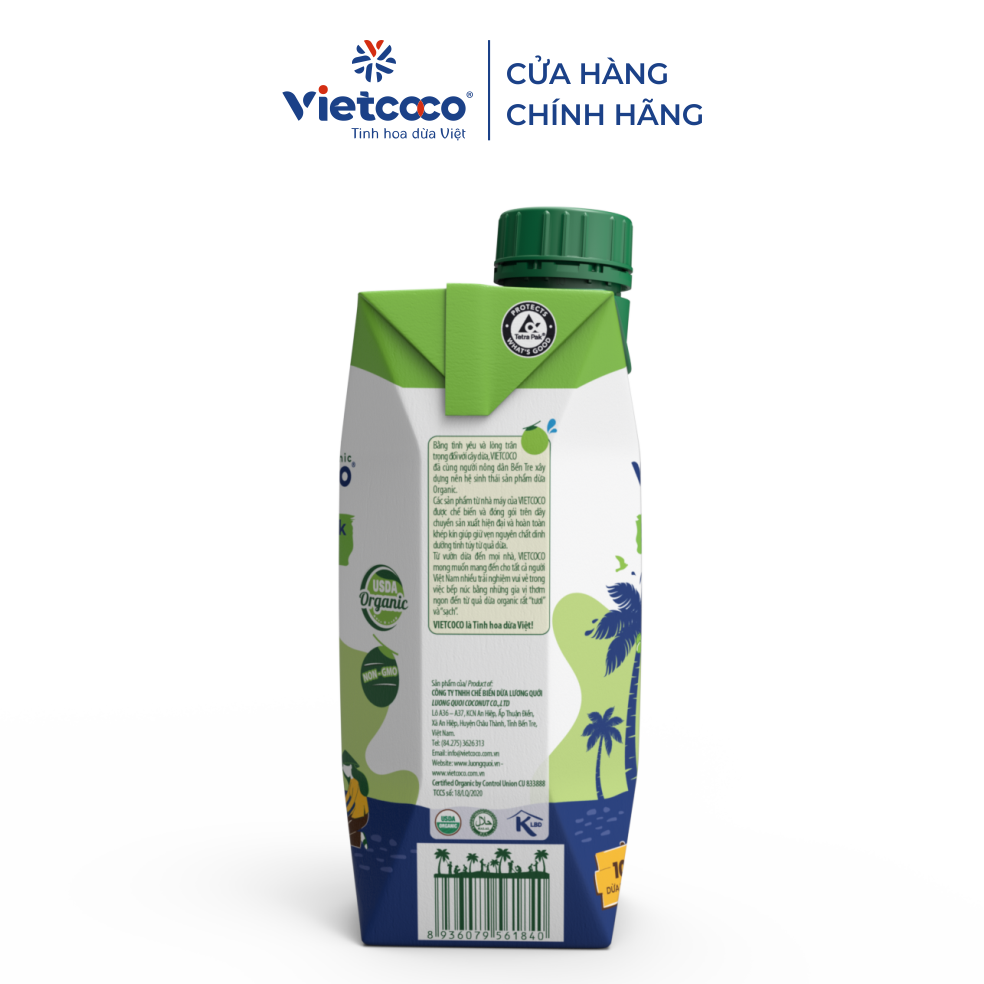 Sữa Dừa Premium Organic VIETCOCO - Hộp giấy 330ml