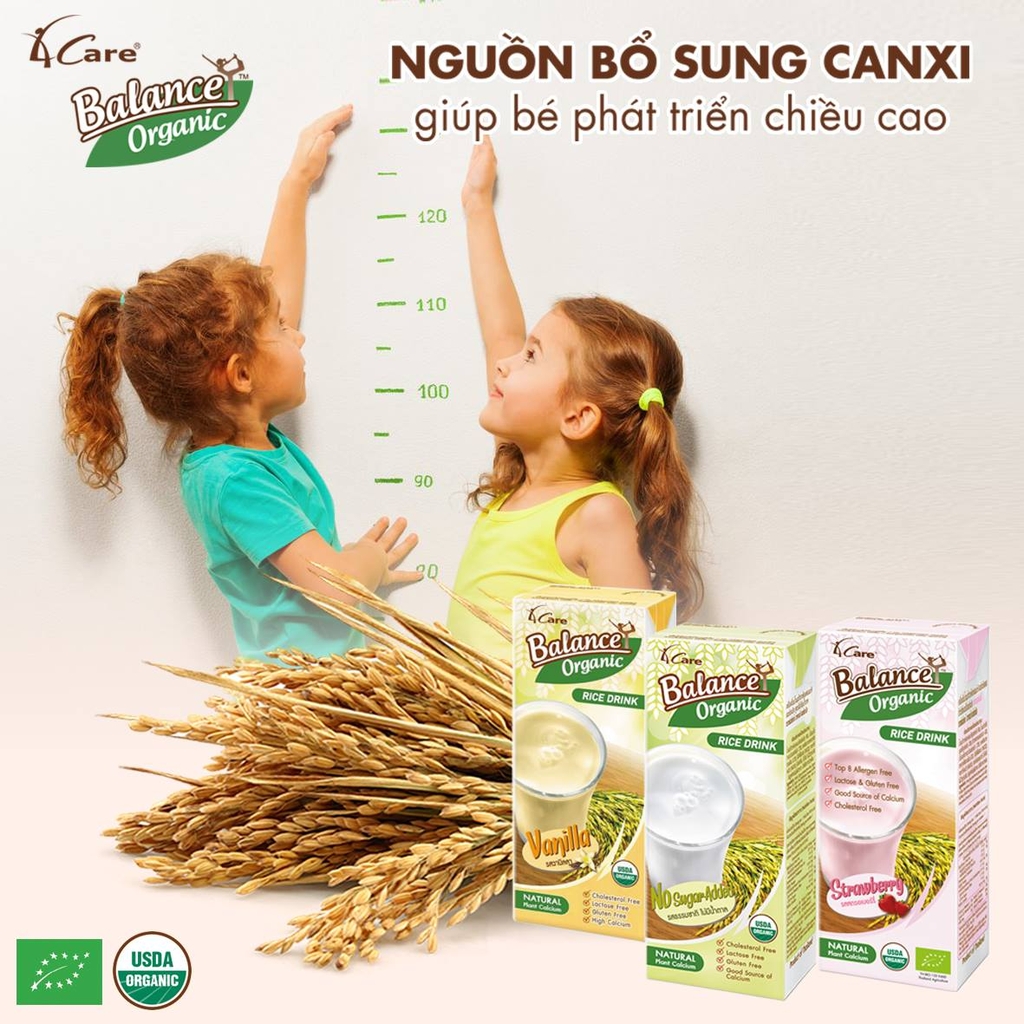 Sữa gạo hữu cơ Vani 4Care Balance Organic 180ml