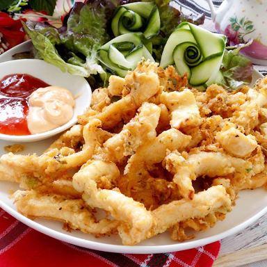 Mực Lá Nướng Chiên Nước Mắm/Bột